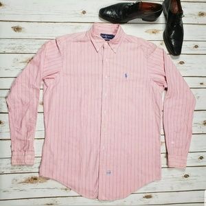 Designer Ralph Lauren Striped Men Dress Shirt Slim